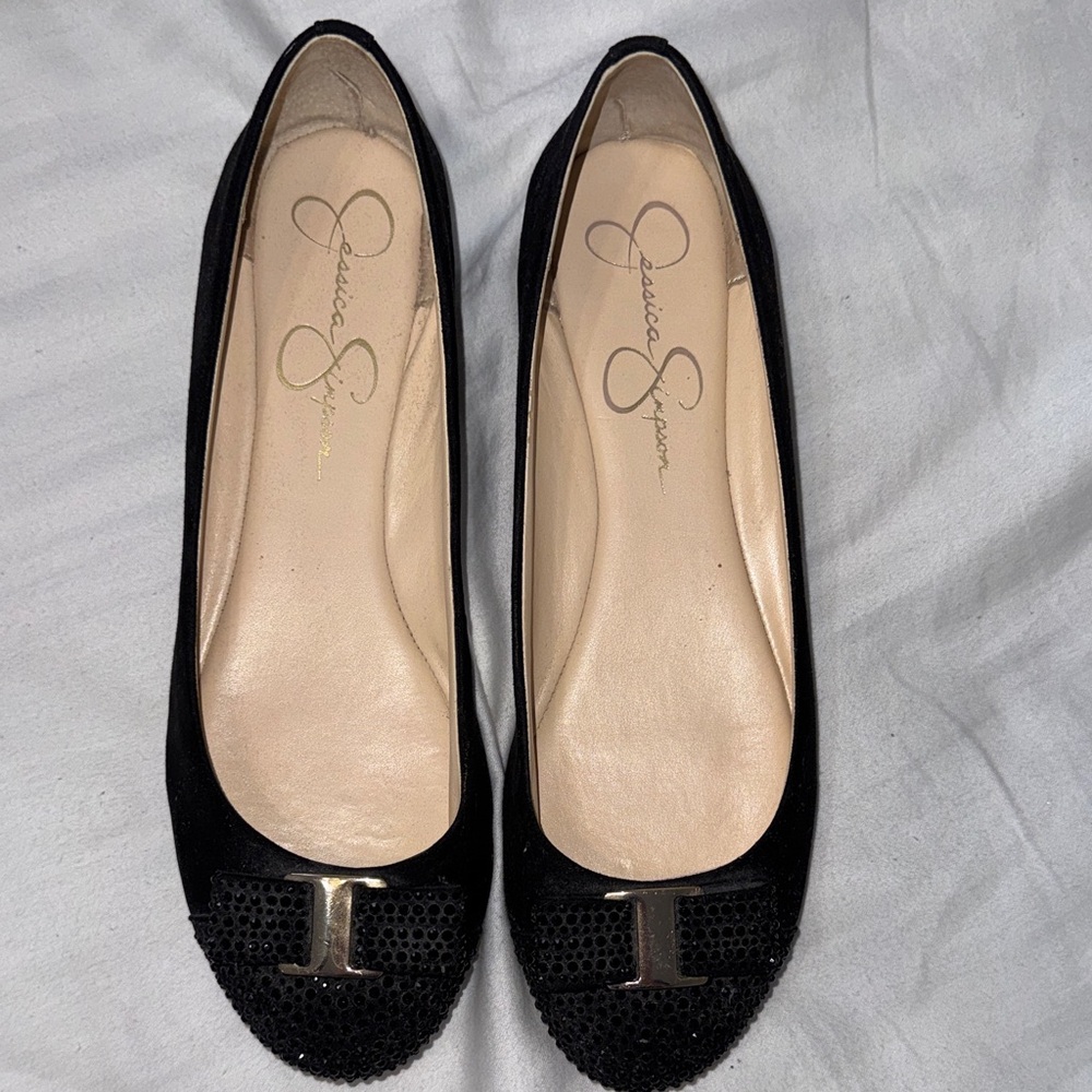 Jessica Simpson Black Embellished Flats